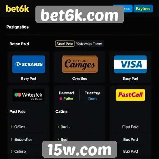Métodos de pagamento oferecidos pelo bet6k